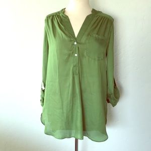 Green silk tunic